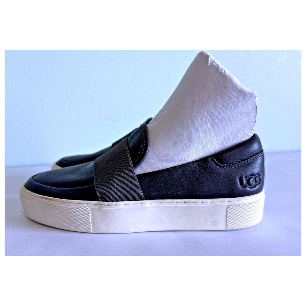 UGG Chayze Womens 7 Gray Leather Slip On Sneaker Casual Platform Loafer Shoes